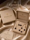 Luxury Black Clover 3-Piece Jewelry Set for Women | Gold Necklace, Bracelet & Earrings