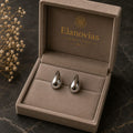 Luxury Silver Teardrop Stud Earrings for Women | Modern Minimalist Statement Earrings