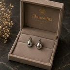 Luxury Silver Teardrop Stud Earrings for Women | Modern Minimalist Statement Earrings
