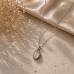 Elegant White Stone Necklace & Earrings Set for Women | Silver-Tone Minimalist Jewelry